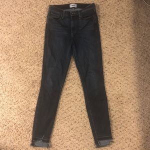 Paige skinny jeans with raw distressed hem